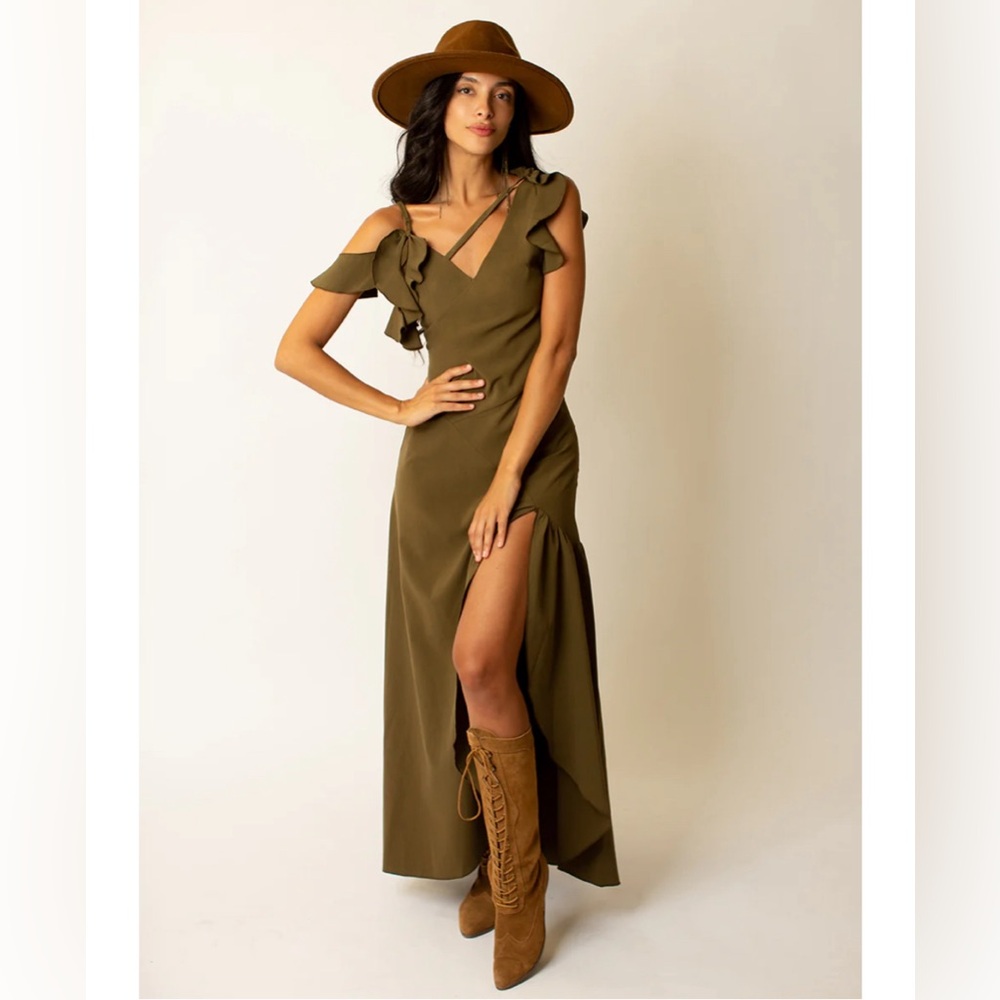Joyfolie olive green dress